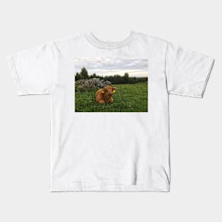 Scottish Highland Cattle Calf 1819 Kids T-Shirt